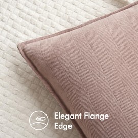 MIULEE Pack of 2 Blush Pink Decorative Pillow Covers 20x20 Inch Soft Chenille Couch Throw Pillows Farmhouse Cushion Covers with Elegant Design for Sofa Bedroom Living Room Spring Decor Valentines Day