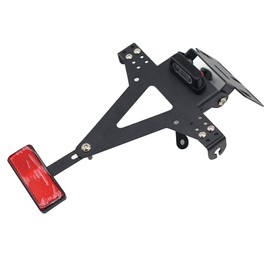 ConBlom LED Light Motorcycle Number Plate Holder Number Plate Holder for Universal YZF R1 R3 R6 R15 R25 Fz6 Mt-07 Mt 07
