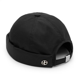 UNDERCONTROL Extra Large Oversized XXL Brimless for Big Head Adjustable Solid Plain Color Unisex Plus Size Korean Watch Cap, Nc Black, Large-X-Large