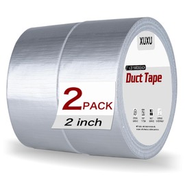 XUXU 2 Pack Silver Duct Tape Heavy Duty Waterproof, Strong Adhesive for Indoor Outdoor Repairs, 40 Yards x 2 Inch Total