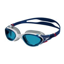 Speedo SE02301 Swimming Goggles, Biofuse Re-Flex Anti-Fog Goggles, One Size Fits Most, Unisex (White/Blue)