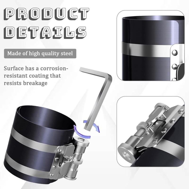 Piston Ring Compressor Tool, Car Engine Piston Ring Installer Removal