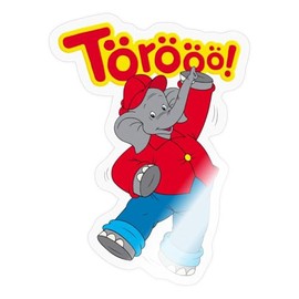 Spreadshirt Benjamin Blümchen Dancing Törööö Sticker, Max. 10 x 10 cm, 10 x 10 cm, Glossy Transparent