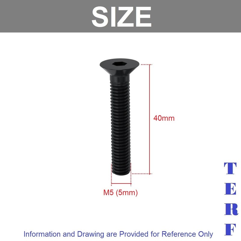 TERF® M5 X 40mm Hex Socket Countersunk Black Machine Screw