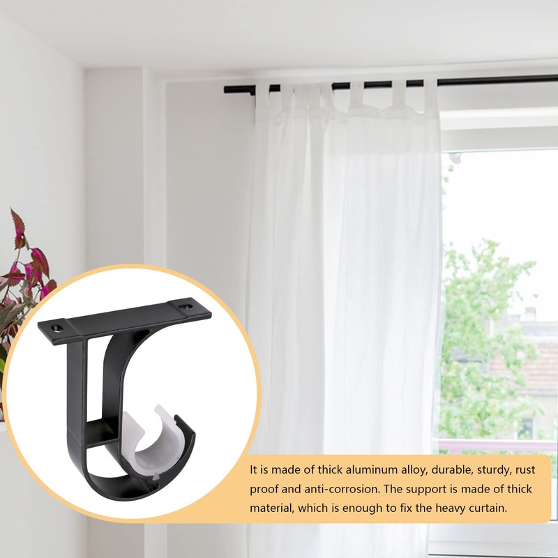 Aluminum Alloy Curtain Rod Bracket, Holder - Mounted on the