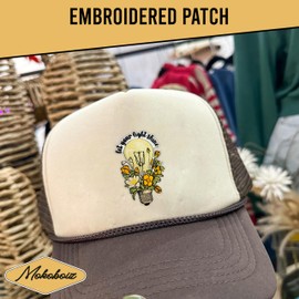 MOKOBOIZ Let Your Light Shine 3 Inches Iron On/Sew On Embroidered Applique Patches, Bible Verse Embroidery Patches, DIY Accessories for Backpacks, Army Vests, Bags, Hats, Clothes, Gift for Christians