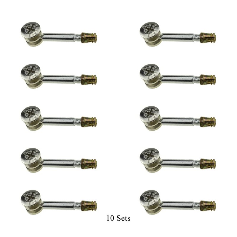 Hahiyo Furniture Connector Cam Lock Fittings Dowel Flat Back Fastener