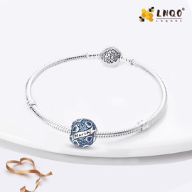 LNQOBU Birthstone Charms 925 Sterling Silver Charms for Bracelets or Necklace with 5A Cubic Zirconia Birthday Charms Girl Mother's Day Gifts