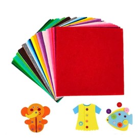 Naisfei Felt Fabric Sheets, 45 pcs Coloured Felt Fabric Sheets,Assorted Colors Felt DIY Material Squares for Textile Fabrics DIY Craftwork Sewing Patchwork Craftwork Scrapbooks Supplies(15 x 15 cm)