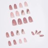 24PCS Reusable Fake Nails - Pressed Nails, Round Head Long