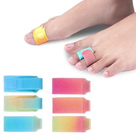 Mcvcoyh Fibre Hammer Toe Corrector Toe Splint for Broken Toes,Brace Orthopedic Separator, Cushioned Bandages Heal Wrap Toe Straighteners-6 Pieces