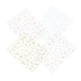 FOMIYES 8sheets Star Moon Sun Nail Art Stickers Vintage Nail Decals for Women Decorative Decor with Holographic Gold Silver Finishes for Festivals Manicure Tips