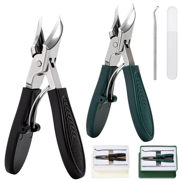 Oblique Nail Scissors Toenails, Nail Clippers Set with Wide Opening
