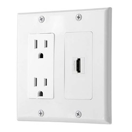 IBL-15A Power Outlet, 1 Port HDMI - Wall Plate in White