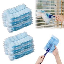 10 PCS Flash Dust Magnet, Blue Flash Dust Magnet Refill with 1 Handle, Strong Electrostatic Dust Removal, Refill Dust for Cleaning, Disposable Blue Electrostatic Duster Heads for Home Office