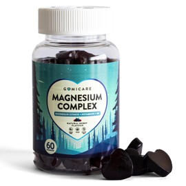 GOMICARE - Magnesium Komplex - Magnesiumcitrat - Zuckerfreie Gummibärchen - Für Kinder & Erwachsene - Vegan - Mit Kalium & Vitamin B6 - Für Muskeln, Nerven & Erholung - 60 Stück