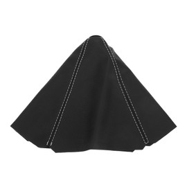 HEROFFIX 1 Pc Gear Shift Stick Gaiter Decoration Gear Stick Knob Cover Boot Shift Cover 28.5x3x21.5cm/11.22"x1.18"x8.46" Black White PU