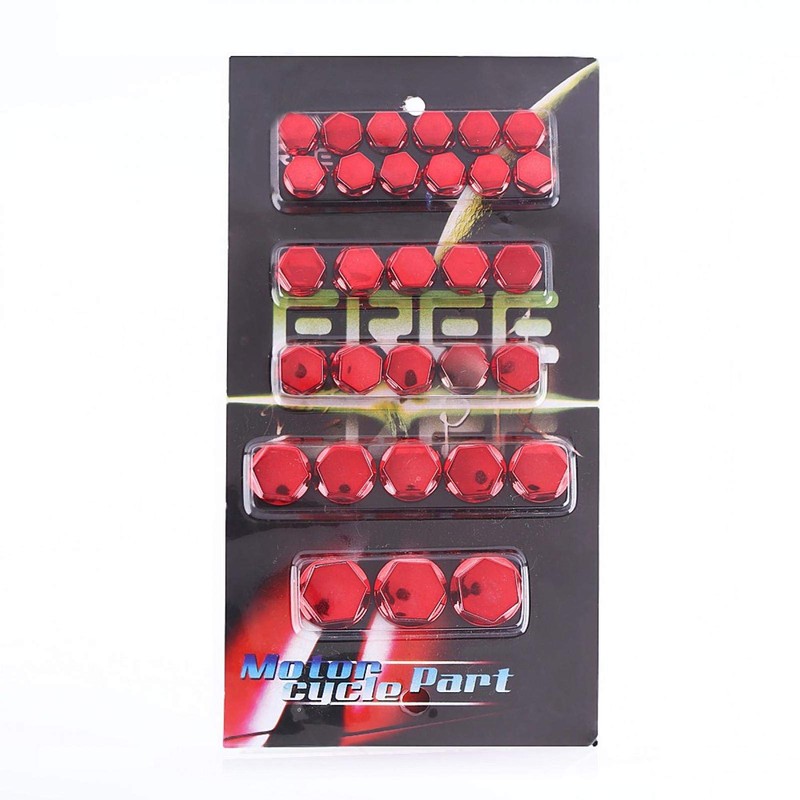 Qiilu 30Pcs Plastic & Electroplating Motorcycle Motorbike Screw Nut Bolt