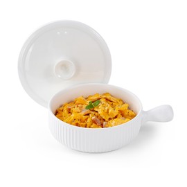 Ceramic Microwave Egg Cooker, Scrambled Egg Maker, White