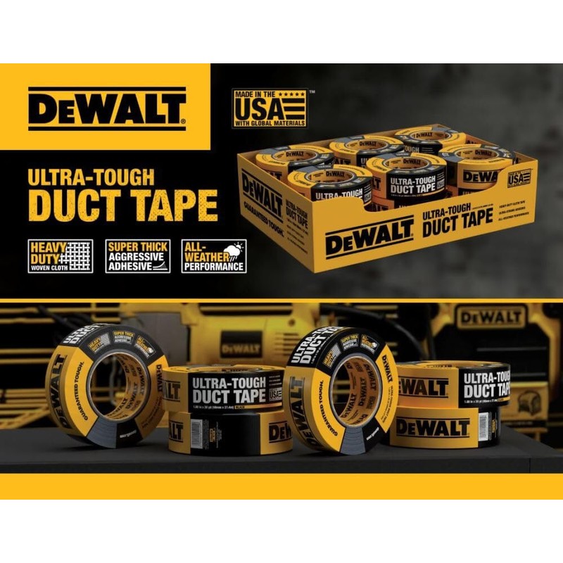 DEWALT Ultra Tough Duct Tape, 1.88 in x 30 yd,