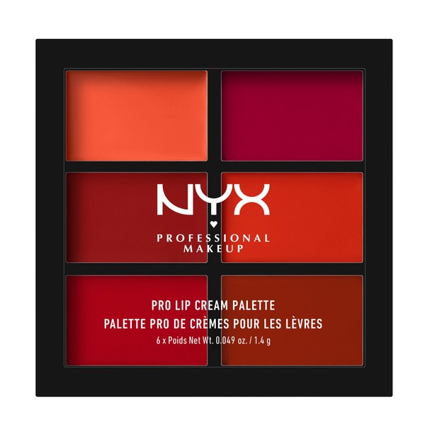 NYX PROFESSIONAL MAKEUP Pro Lip Cream Palette, The Reds, 0.317 Ounce