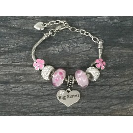 Infinity Collection Sister Bracelet -Girls Sister Jewelry- Big Sister Charm Bracelet, Pink Big Sister Bracelet- Gift for Sisters