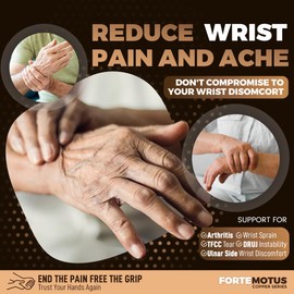 FORTEMOTUS Wrist Brace for TFCC Tears, Copper Infused Wrist Wrap with Ring Pad for Ulnar Sided Wrist Pain, Pinky Side Wrist Pain, Carpal Tunnel, DRUJ Instability, Reversible Use, Left Hand, Large