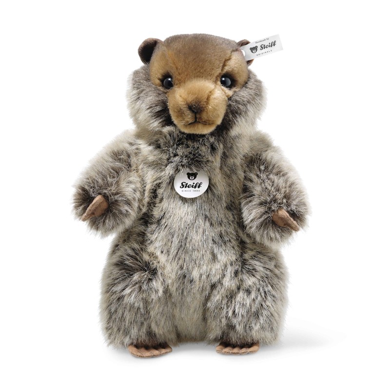 Steiff Burri Marmot, Mottled Brown, 10" Plush