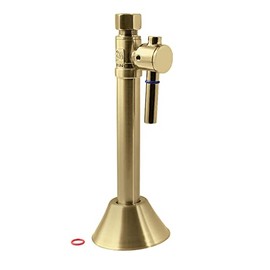 Kingston Brass CC83257DL 1/2" Sweat x 3/8" OD Comp Straight Shut Off Valve with 5" Extension, Brushed Brass
