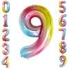 GOER Rainbow Foil Balloons Number 9,Huge Number Balloons for 9th