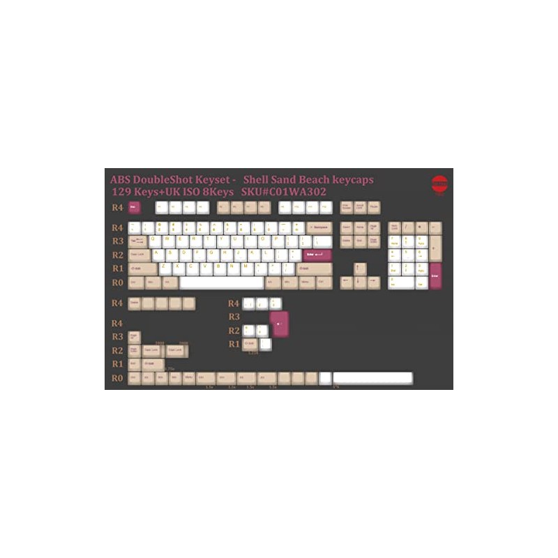 Tai-Hao 137 Key Shell Sand Beach ABS Double Shot Keycap