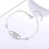 Zelavita Infinity Heart Ankle Bracelet for Women, 925 Sterling Silver,