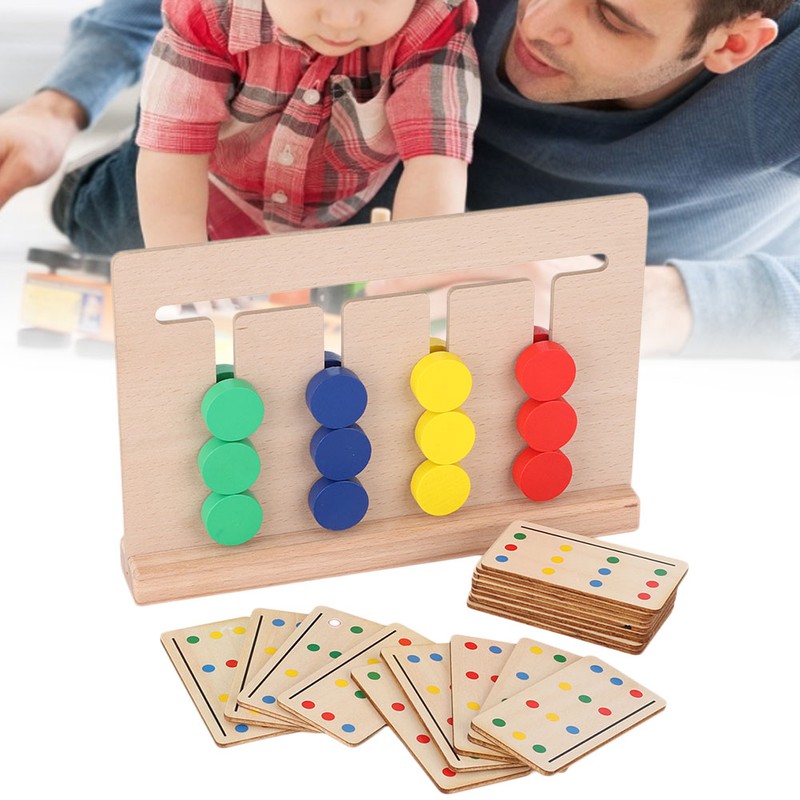 Four Color Game Children Logical Training Toys Wooden Baby Cognitive