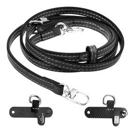 BangBoom Purse Straps Replacement Compatible with Women Handbag, Punch-Free Leather Mini Bag Strap, Adjustable Crossbody & Shoulder Bags Conversion Kit for Females Girls Ladies (Black)