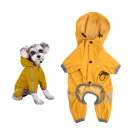 Cozlly Waterproof Dog Raincoats, Adjustable Drawstring Puppy Raincoat Dog, Raincoat for Small Dogs, Raincoat Dog Waterproof with Safe Reflective Stripes (XL)