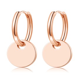 Earrings Silver 925 Earrings Silver Hanging for Women Girls Men Hoop Earrings Silver 925 Round 14K Gold Huggie Hoop Earrings Rose Gold Earrings Gift, small, Gold-plated, Not stone