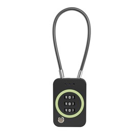 UP Security 3 Digit Combination Lock, Travel Safe Luggage Locks, Small Cable Lock with Code, Combo Padlock for Suitcase, Backpack, Bag Zipper, Gym Locker, Outdoor Fence, Candados (Luminous, Black)