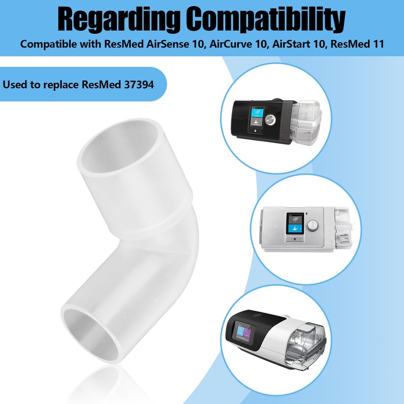 2 Pack CPAP Elbow Connector,CPAP Hose Adaptor Compatible for ResMed