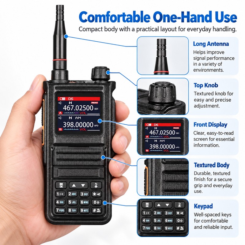 Multi-Band Two Way Radio for Outdoor Communication – 256 Channels,