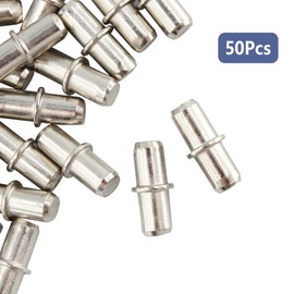 Pocoxll 50pcs 5x15mm Shelf Supports Pegs Studs Made from Nickel-Plated Metal Material - Suitable for Wooden Shelves, Cabinets, Bookshelves, and More