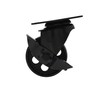 FactorDuty 12 All Black Metal Swivel Plate Caster Wheels w/Brake