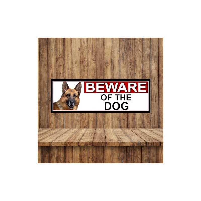 Shawprint German Shepherd BEWARE OF THE DOG METAL GATE SIGN