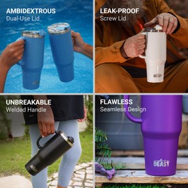 Beast 42 oz Tumbler Stainless Steel Vacuum Insulated Coffee Ice Cup Double Wall Travel Flask (Army Green)