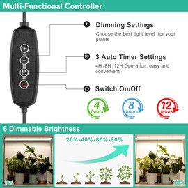 FOXGARDEN Grow Light Stand, Advanced LED Plant Growth Lighting with 4/8/12H Timer, 6 Dimming Options, and Adjustable Height - Optimal for Indoor Plants in Seedlings, Vegetative, and Flowering Phases