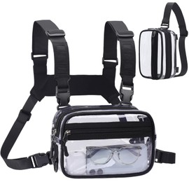 Unineovo Clear Chest Bag Stadium Approved - Transparent Crossbody Sling for Concerts, Sports Events & Music Festivals, Clear Fanny Pack Waist Bag for Women Men