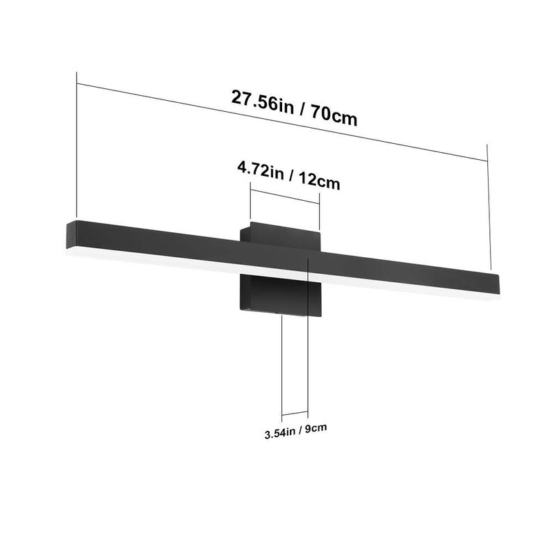 Aipsun 27.6 inch Modern Black Vanity Light LED Black Bathroom