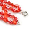 Avalaya Two Row Layered Red Shell Nugget and Glass Crystal