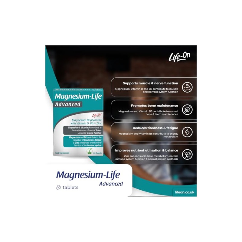 Life On Magnesium-Life Advanced Tablets – Magnesium Glycinate with Vitamin