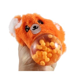 Set of 2 Plush Red Panda Bead Filled Squeeze Stress Balls - Soft Stuffed Animal Feel Sensory, Stress, Fidget Toy Bubble Blow