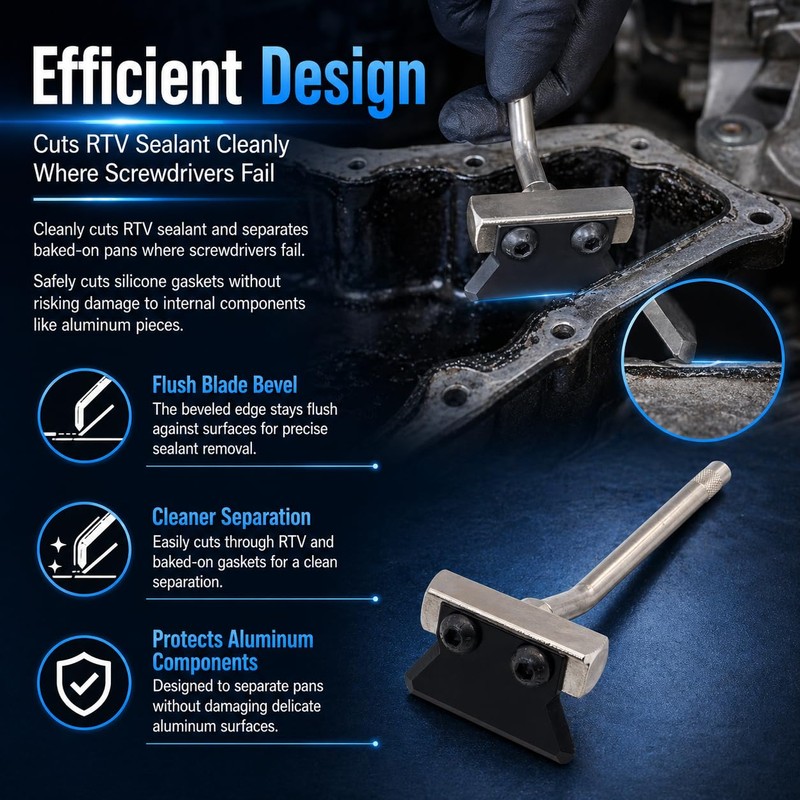 JA&MIU Engine Oil Pan Sealant Removal Scraper, Gasket Separator Tool